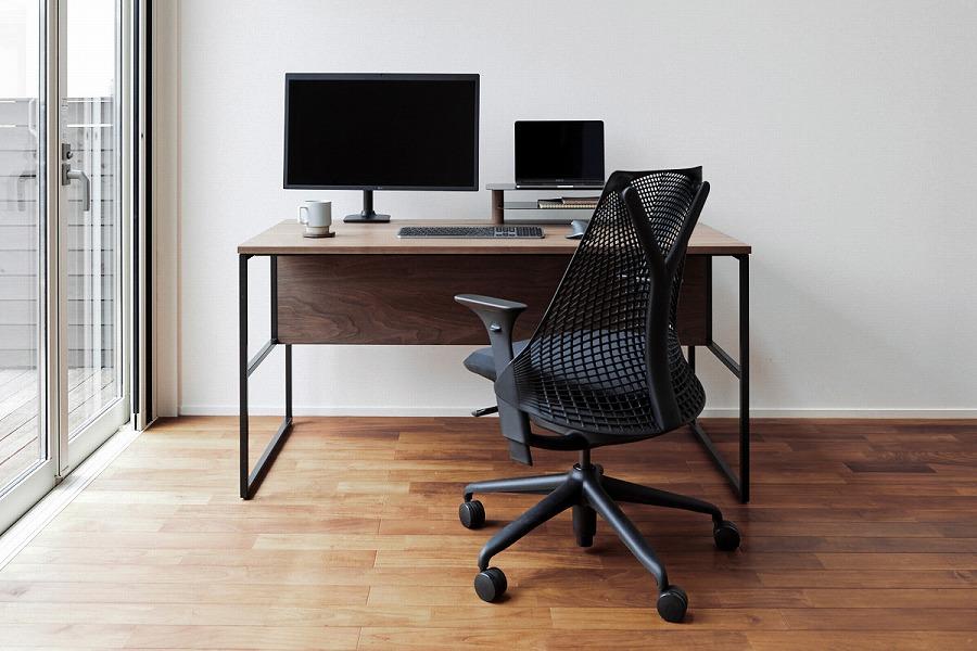 パソコンデスク リモートワーク ウォールナット 140 ミニシェルフ付 WAAKstation2WN 1407 minishelf