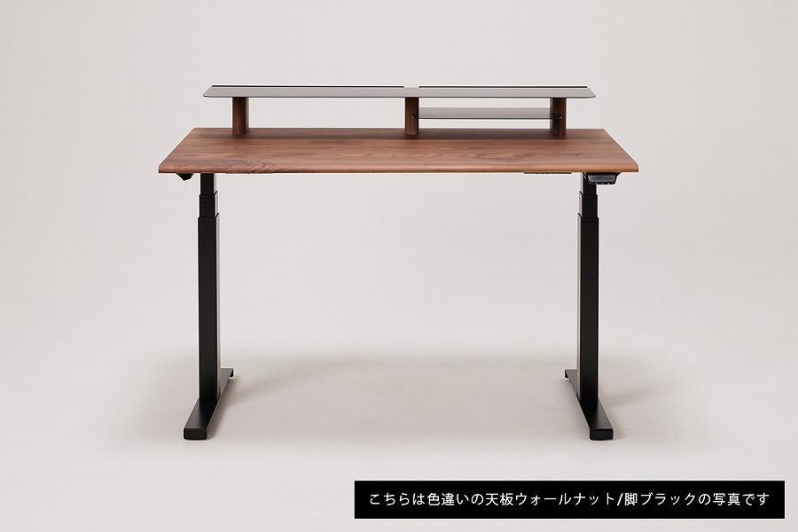 【幅120cm】【オーク】【シェルフ付】 電動昇降デスク 無垢材 パソコンデスク WAAKstandingPro