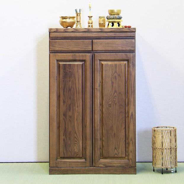 仏壇台 仏壇下台 お仏壇 大川家具 完成品 60cm 幅60cm ミニ仏壇 小型仏壇 日本製 AKBU-01-60H ライトブラウン