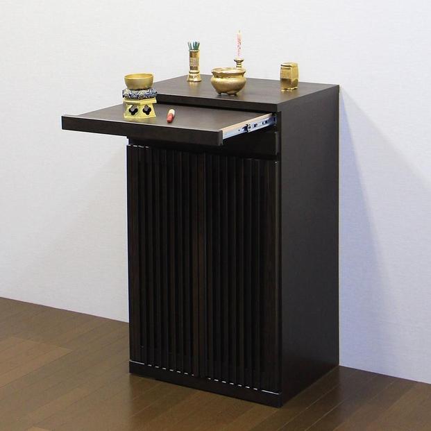 仏壇台 仏壇下台 お仏壇 大川家具 完成品 60cm 幅60cm ミニ仏壇 小型仏壇 日本製 AKBU-02-60H ブラウン