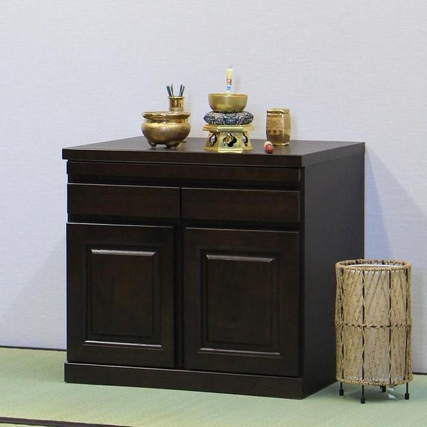 仏壇台 仏壇下台 お仏壇 大川家具 完成品 60cm 幅60cm ミニ仏壇 小型仏壇 日本製 AKBU-01-60L ブラウン