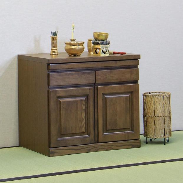 仏壇台 仏壇下台 お仏壇 大川家具 完成品 60cm 幅60cm ミニ仏壇 小型仏壇 日本製 AKBU-01-60L ライトブラウン