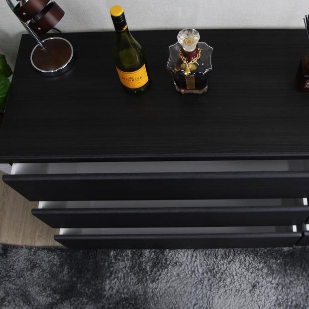 ローチェスト 完成品 タンス チェスト 箪笥 幅120cm 日本製 国産 120幅 3段 木製 CRCH-01-120L DBR