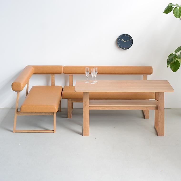 LDセット　セレーノ　右肘タイプ　オーク無垢　135×75【大川市・辻製作所】