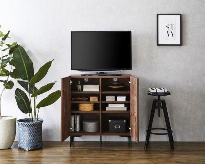 キャビネット フィスバ 80　ブラウン