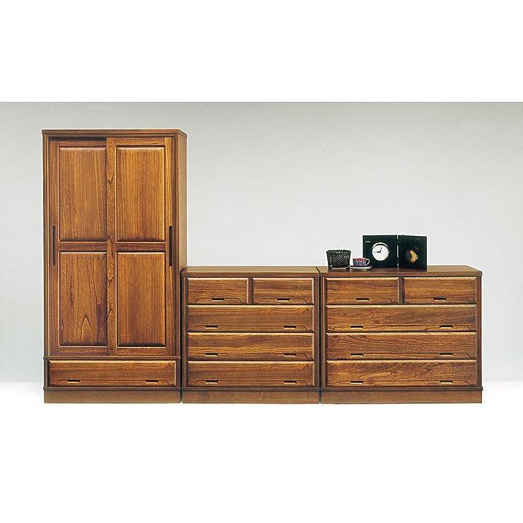 加賀 90幅4段 ブラウン チェスト タンス 国産 大川家具 完成品 天然木 大容量 桐 浮造り 収納 モダン 洋服