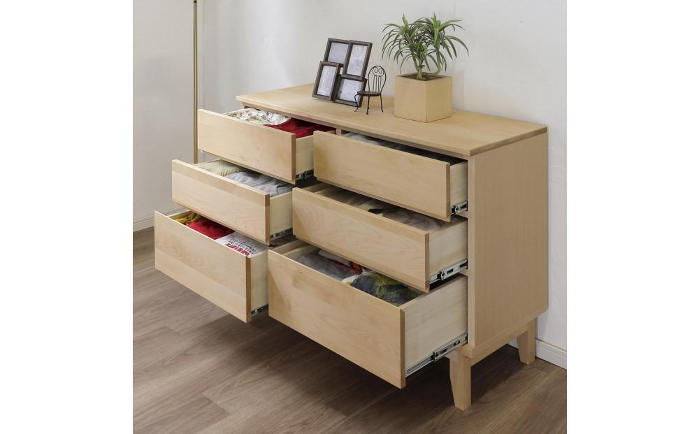 大川家具 幅120cm 3段 チェスト 無垢材 -lahm-ラーム