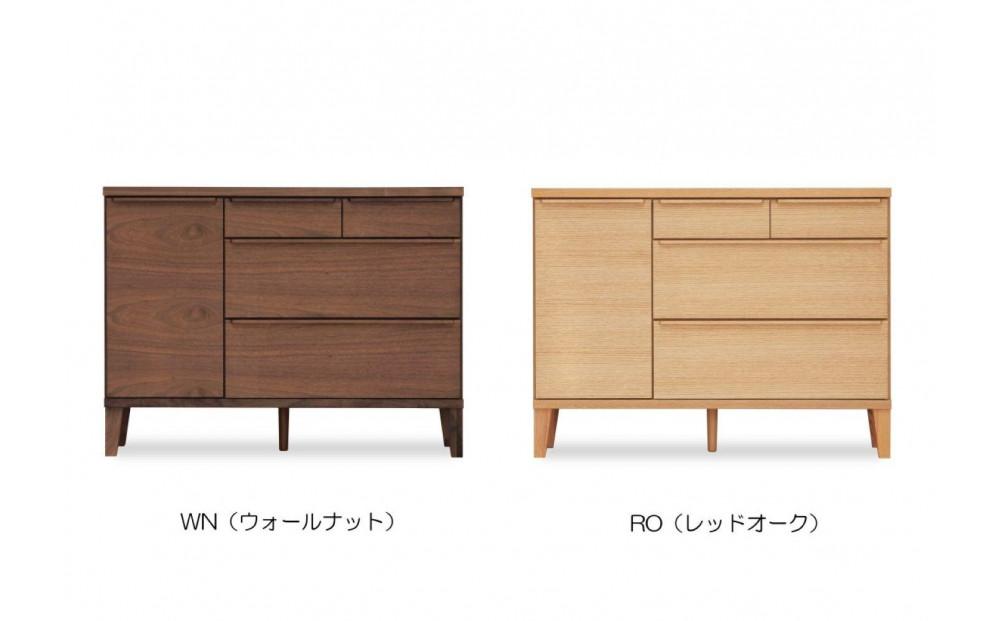 大川家具 幅120cm サイドボード ウォールナット -leo-レオ