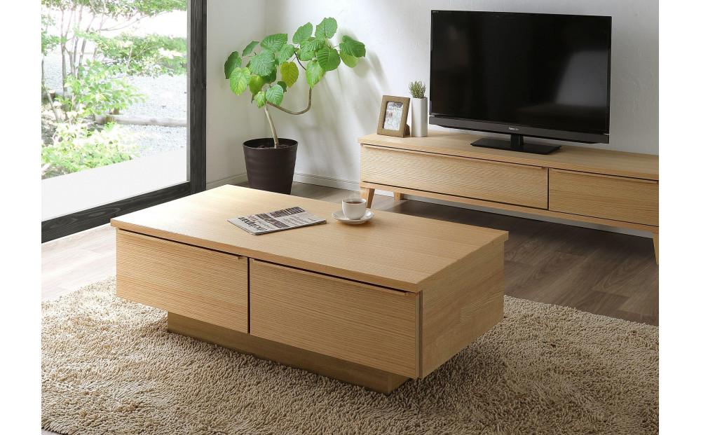 大川家具 幅120cm センターテーブル レッドオーク -leo-レオ