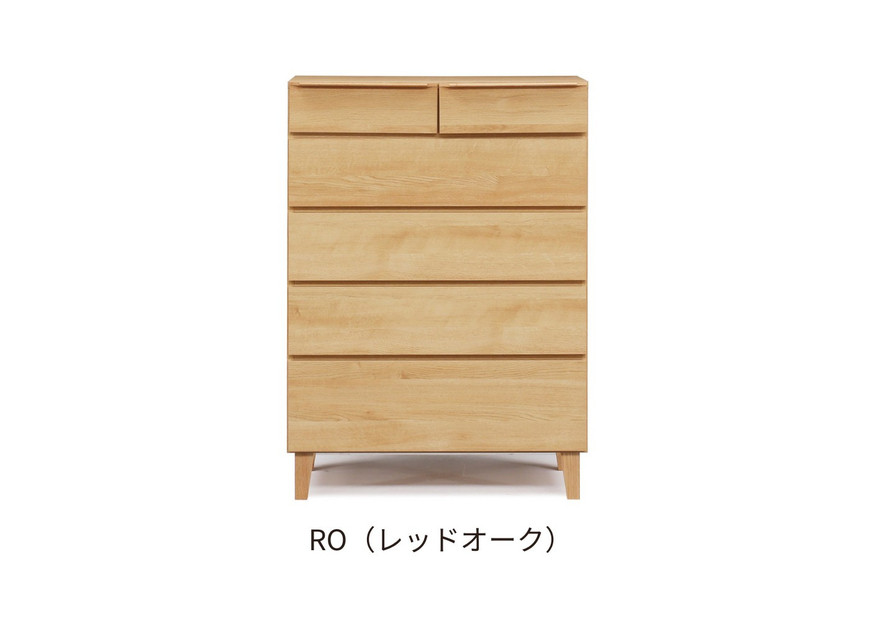 【レッドオーク】大川家具 幅90cm 5段 チェスト -gold-ゴールド