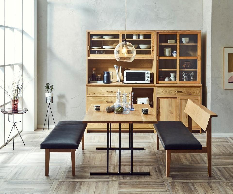 【開梱設置込み】ダイニングテーブル 幅150cm スチールD脚 免疫家具 国産 家具 大川【ホワイトオーク×船底面】