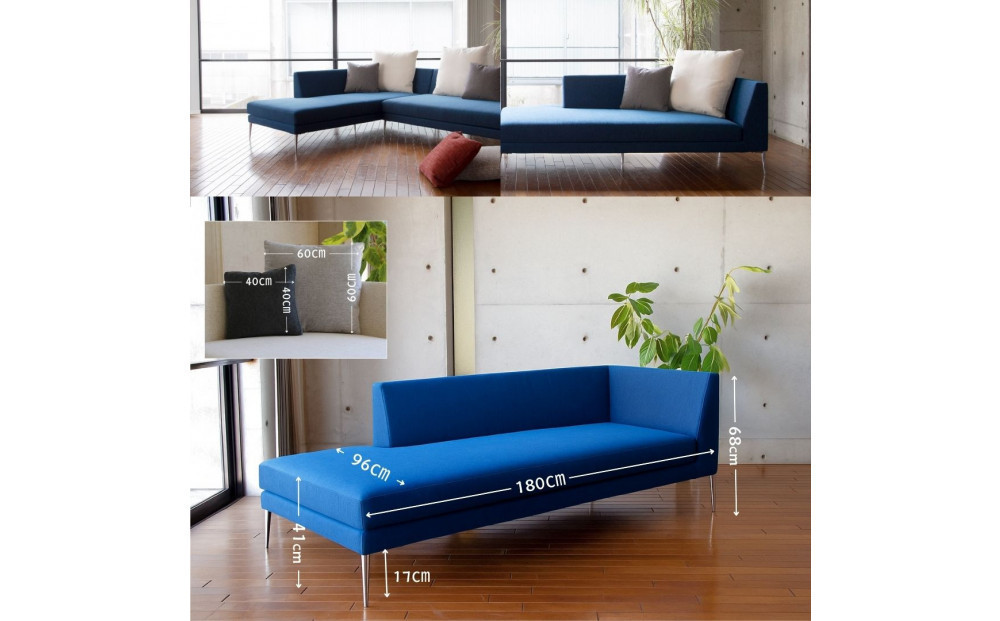 【開梱設置】PAZIO オープンコーナーソファ （左肘）180cm ☆クッション２ケ付き☆　選べるカラーと脚部素材（Cランク）