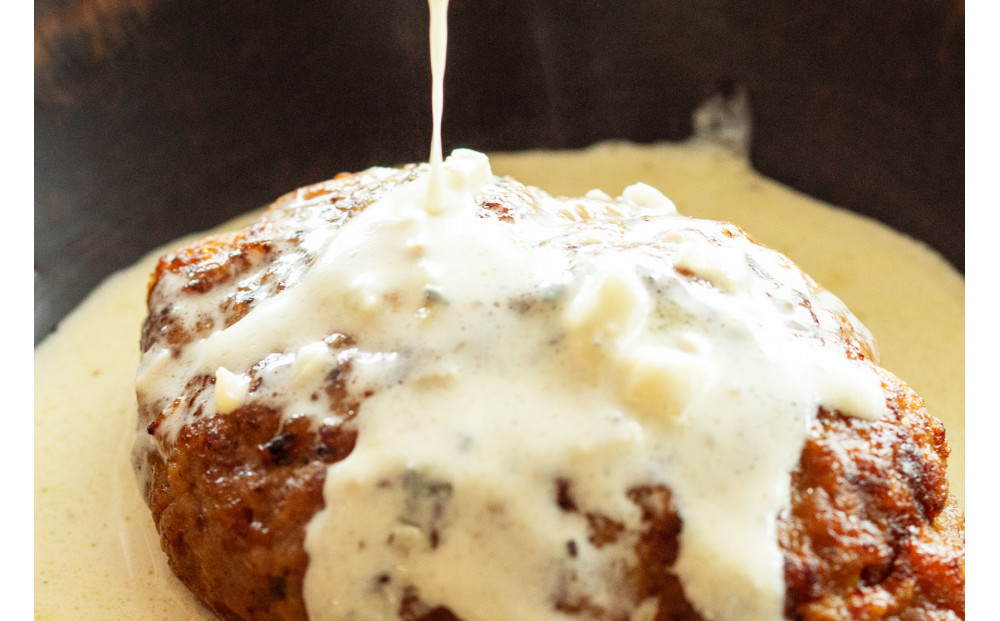 焼き師ママが焼いた九州ハンバーグ ・有明のりとゴルゴンゾーラソース (6個入り)