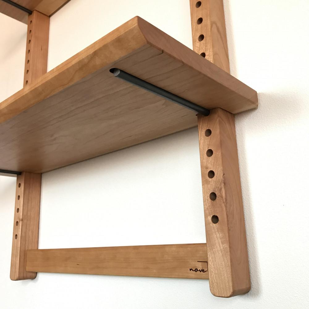 【ウォールシェルフ・ラダー：壁に取り付ける(引っ掛ける)家具 可動棚】棚 可動棚 シェルフ ウォールシェルフ ラック ウォールラック チェリー 壁掛け 壁掛け収納 石膏ボード 賃貸 どこでも nove