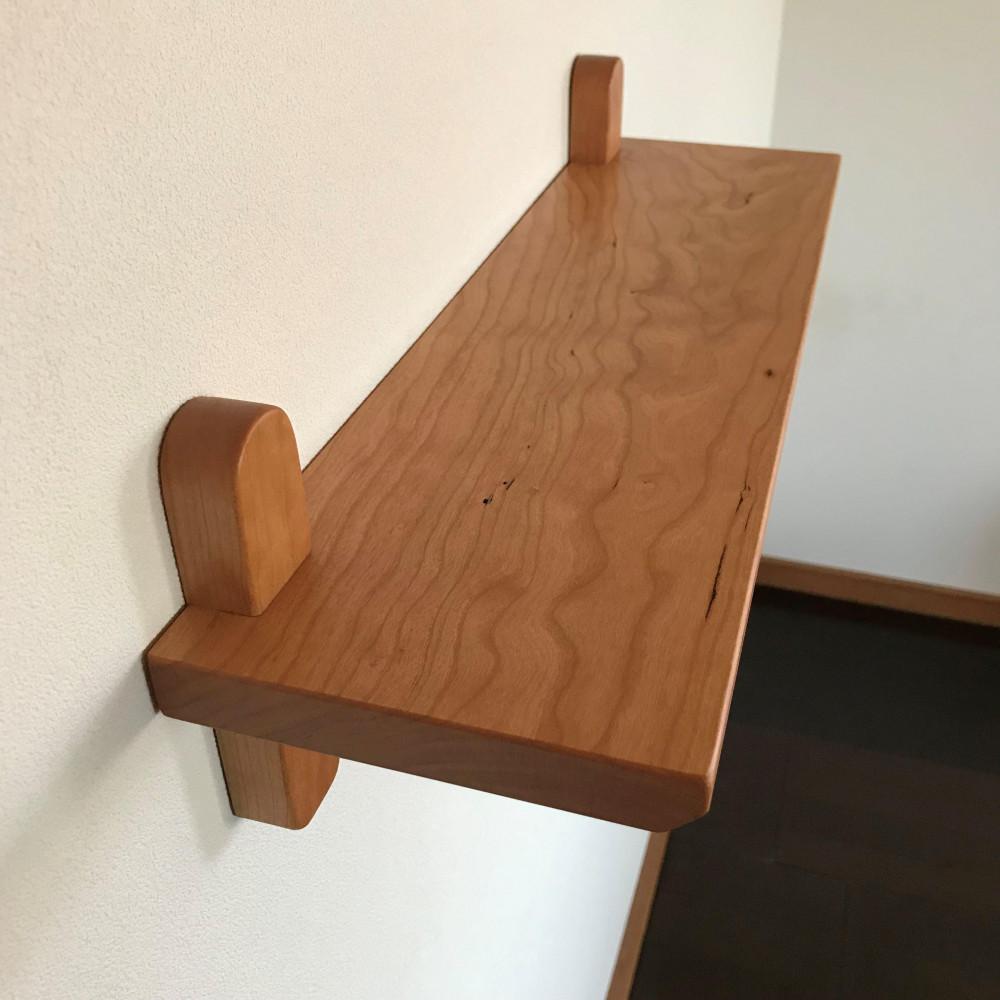 【ウォールシェルフ・シングル：壁に取り付ける(引っ掛ける)家具】棚 シェルフ ウォールシェルフ ラック ウォールラック チェリー 壁掛け 壁掛け収納 石膏ボード 賃貸 どこでも nove