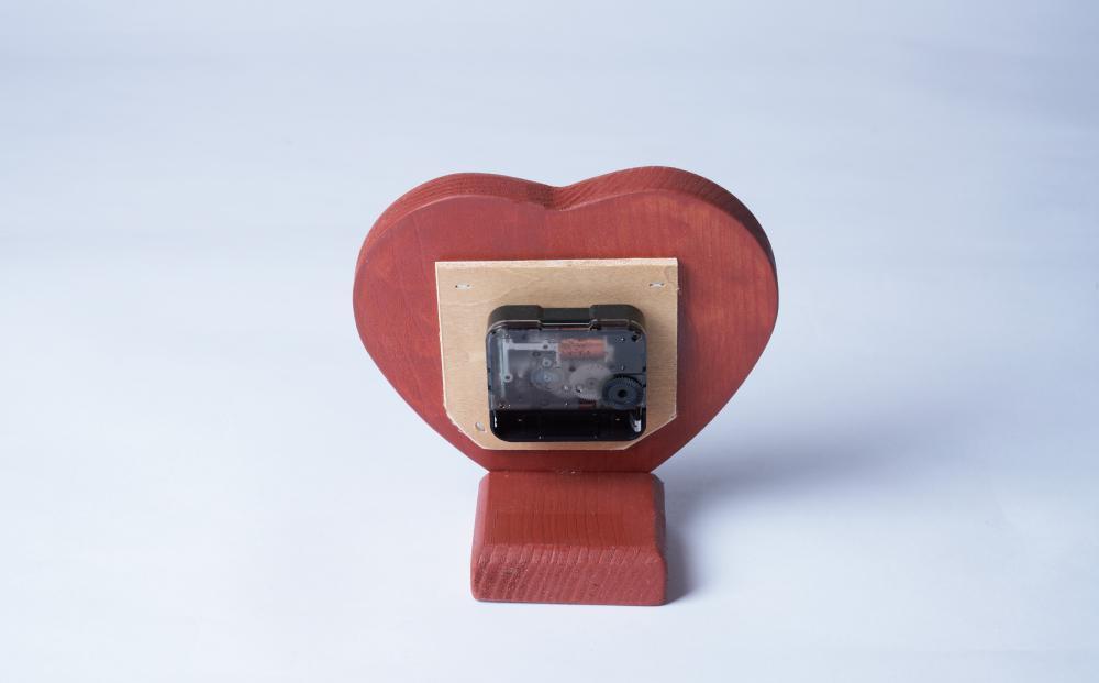 ハート置き時計 レッド