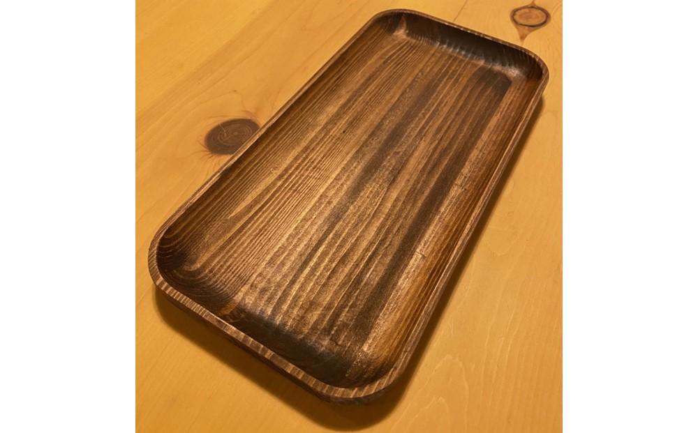 木製カフェトレイ2枚セット【ハンドブラウン色】