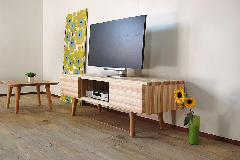 【撫でたくなる国産杉のすべすべテレビ台】NADEテレビボード 130 国産杉