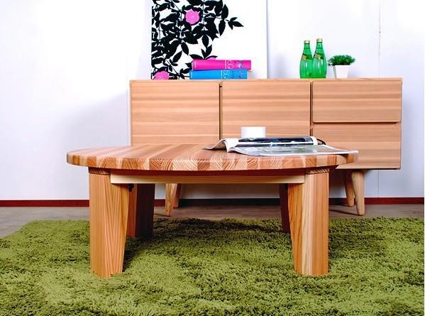 【大分県天領日田杉からうまれた】YENテーブル 90丸 国産杉