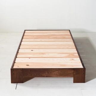 お家で組み立てる楽しみ　NO1DYベッド　シングルサイズ　ウォールナット無垢材　大川家具