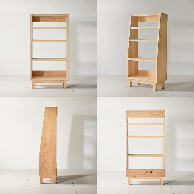 【国産材でつくる北欧テイストの本棚】森のブックシェルフ 九州産杉材 木の香り漂う無塗装仕上げ 無垢材 国産材 大川家具