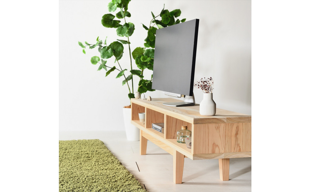 【木の香かおる国産杉のテレビボード】木の香ＴＶボード 150 無塗装 九州産杉 大川家具