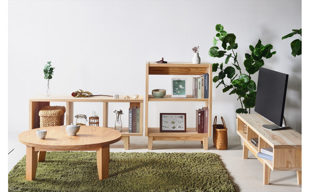 【木の香かおる国産杉の収納棚】木の香ローボード 120 無塗装 九州産杉 大川家具