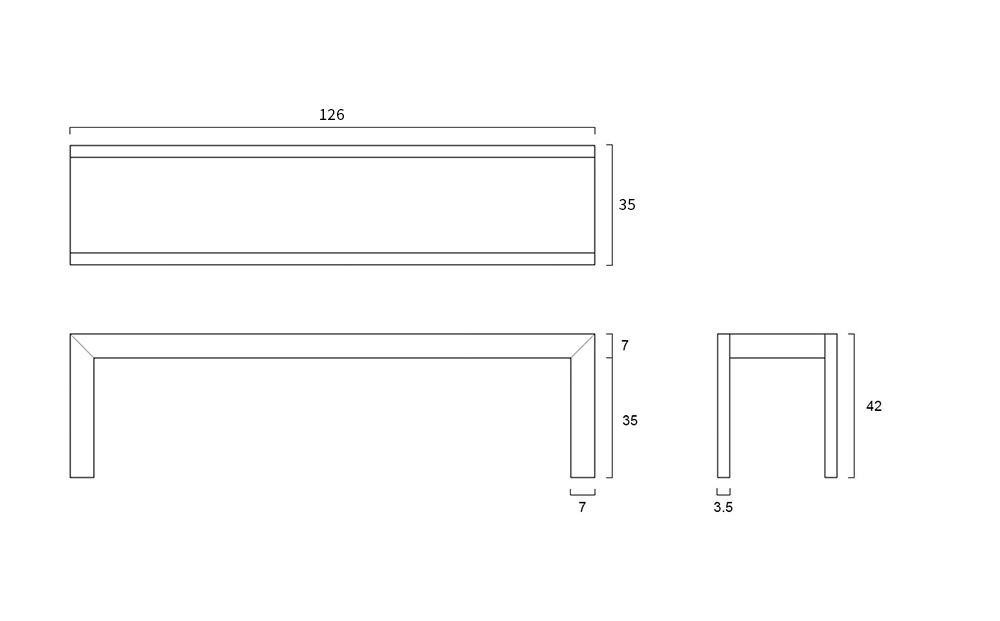 CARAMELLA  Bench wood 126 oak