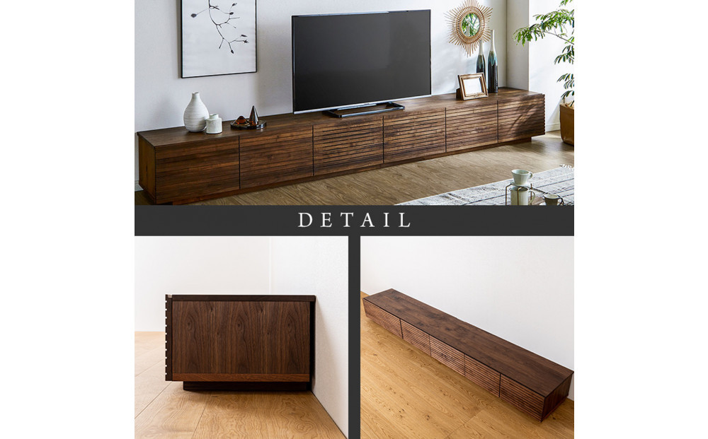【大川家具】無垢材　テレビボード　ローボード　テレビ台　TV台　風雅　幅3000　ホワイトアッシュ　ナチュラル　インテリア　収納　国産　日本製　完成品　組み立て不要　高級感　北欧【設置付き】