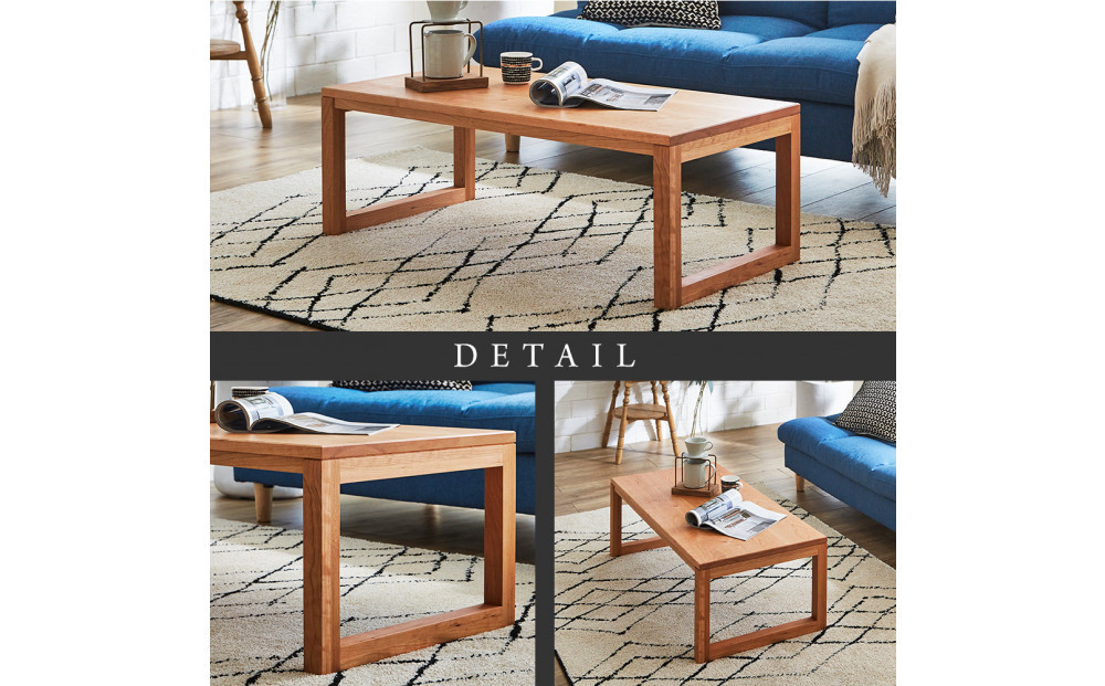 【大川家具】無垢材　センターテーブル　凛　四角脚 幅1200【設置付き】BC