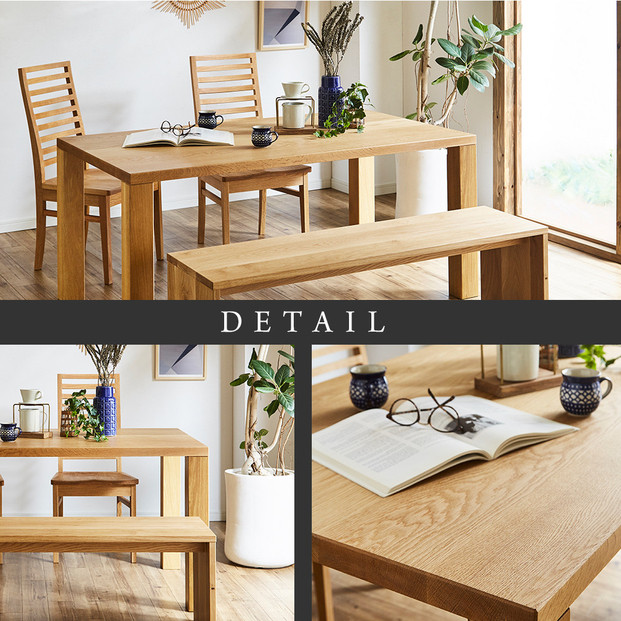 【ホワイトオーク】大川家具 凛 ダイニングテーブル 幅1500mm 奥行800mm 天然木 WO【開梱設置付き】