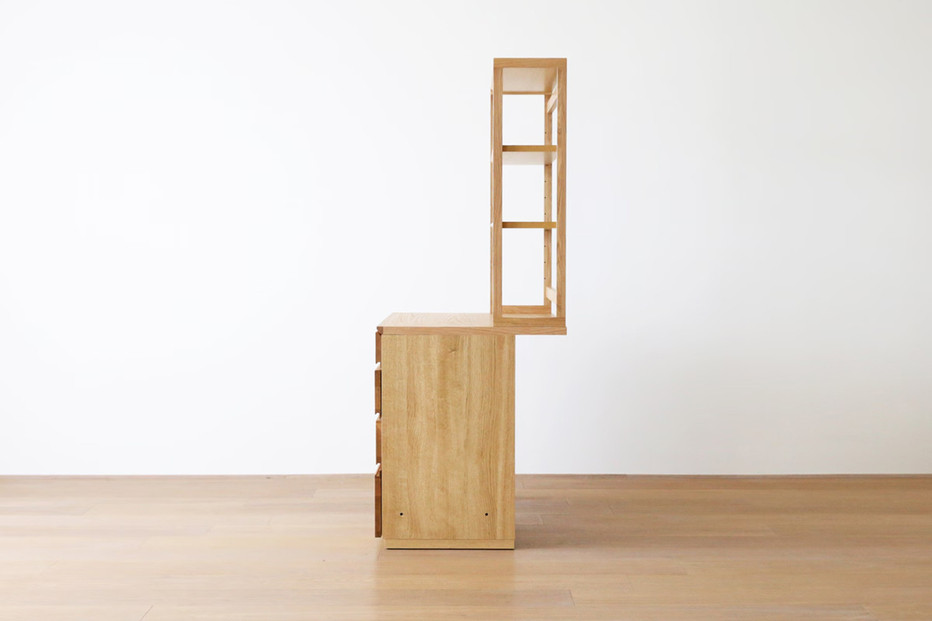 【開梱設置】高野木工 アスター オーダー突板天板 (幅90cm 奥行き60cm) + 60デスク + 30チェスト + 90ラック 天板のみ受注生産 ※チェア別売 ウォルナット【10年保証】