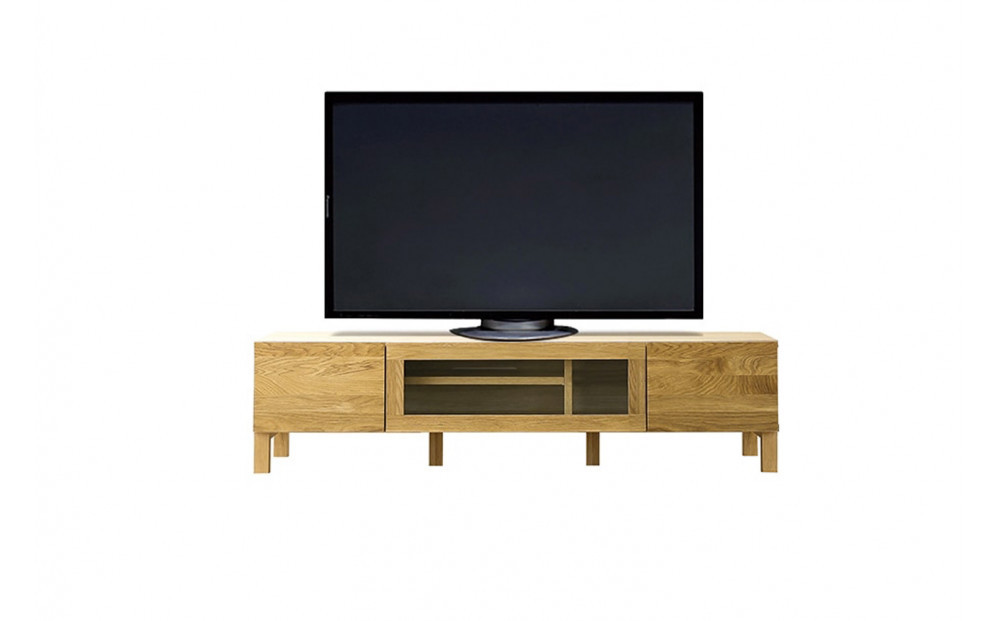 【開梱設置】高野木工 LECCE レッチェ 142TVボード オーク (透明ガラス) 【10年保証】