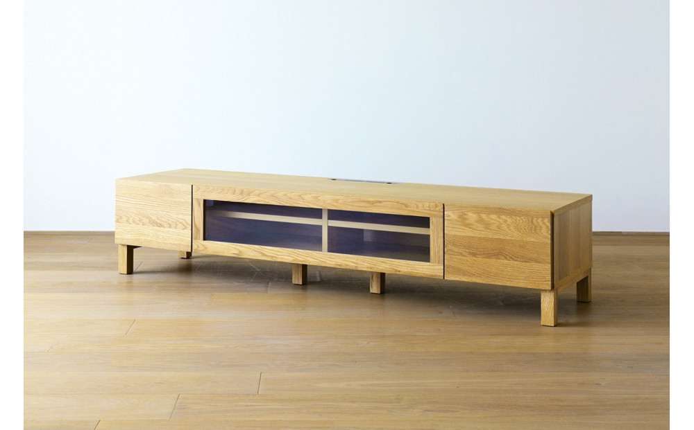 【開梱設置】高野木工 LECCE レッチェ 180TVボード オーク (透明ガラス) 【10年保証】