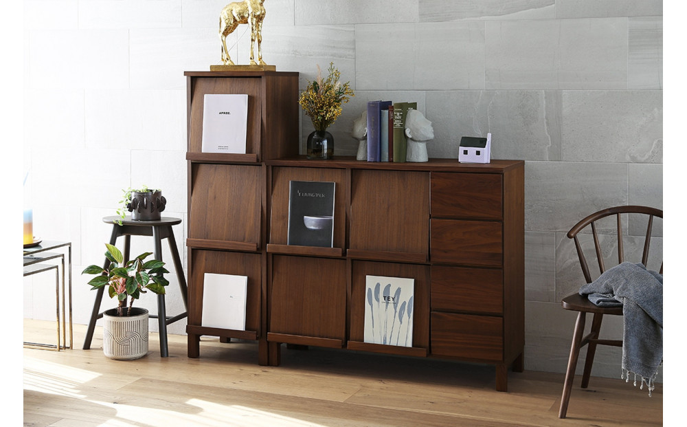 【開梱設置】高野木工 LECCE レッチェ 105マガジンレコードラック ウォルナット【10年保証】