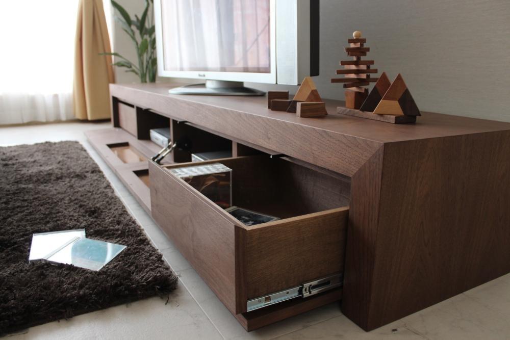 【ICHI TV Borad 2400mm】ウォールナット オイルフィニッシュ リモコン対応 シンプルで重厚なデザインのテレビボード