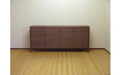 【プッシュオープンリビングボード ウォールナット 180cm】プッシュオープンタイプ＜ウォールナット材 オイルフィニッシュ＞