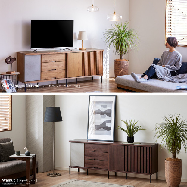 AGUERO アゲロ 160cm サイドボード ＜オークホワイト＞  【モーブル】【大川家具】