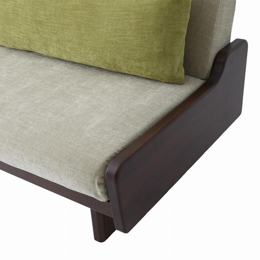 【大川家具】「ごろ寝ソファベッド」レスト 200：ブラウン×ベージュ【モーブル】