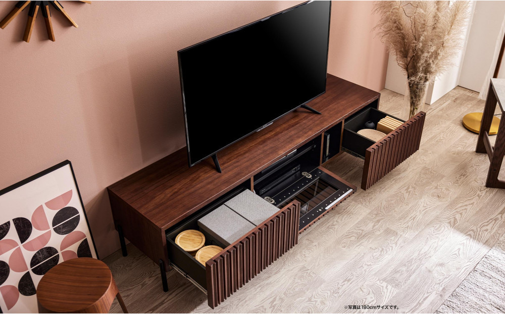 テレビボード 200cm ローボード ルーク2 ＜ウォールナット＞【モーブル／大川家具】