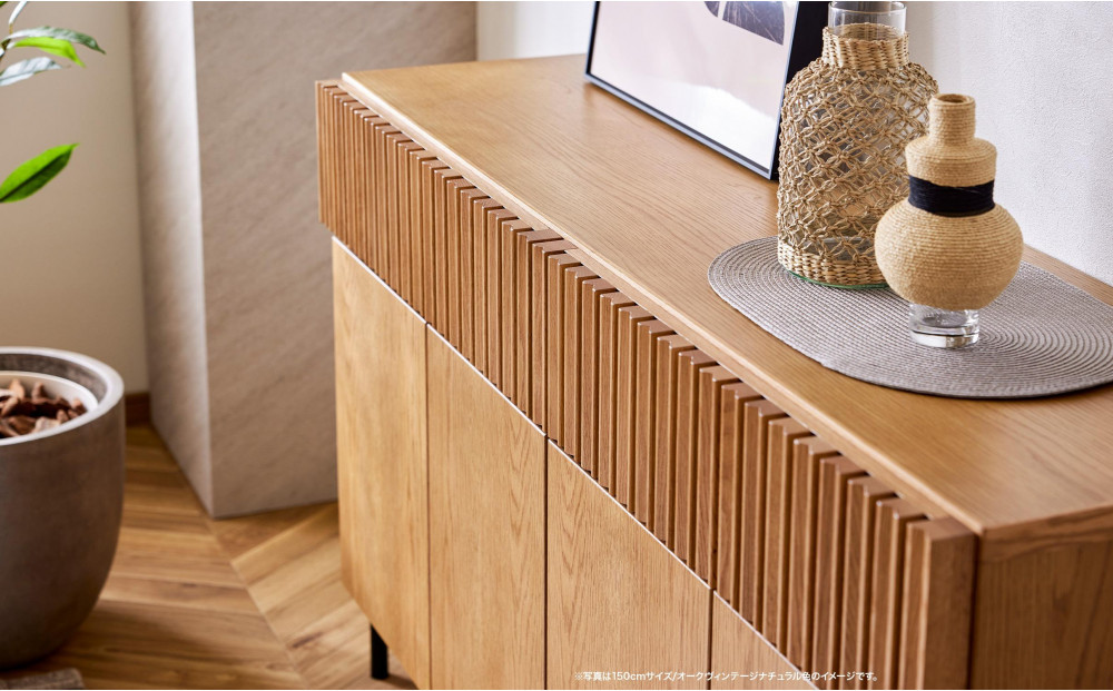 キャビネット 110cm サイドボード ルーク2 ＜オークヴィンテージナチュラル＞【モーブル／大川家具】