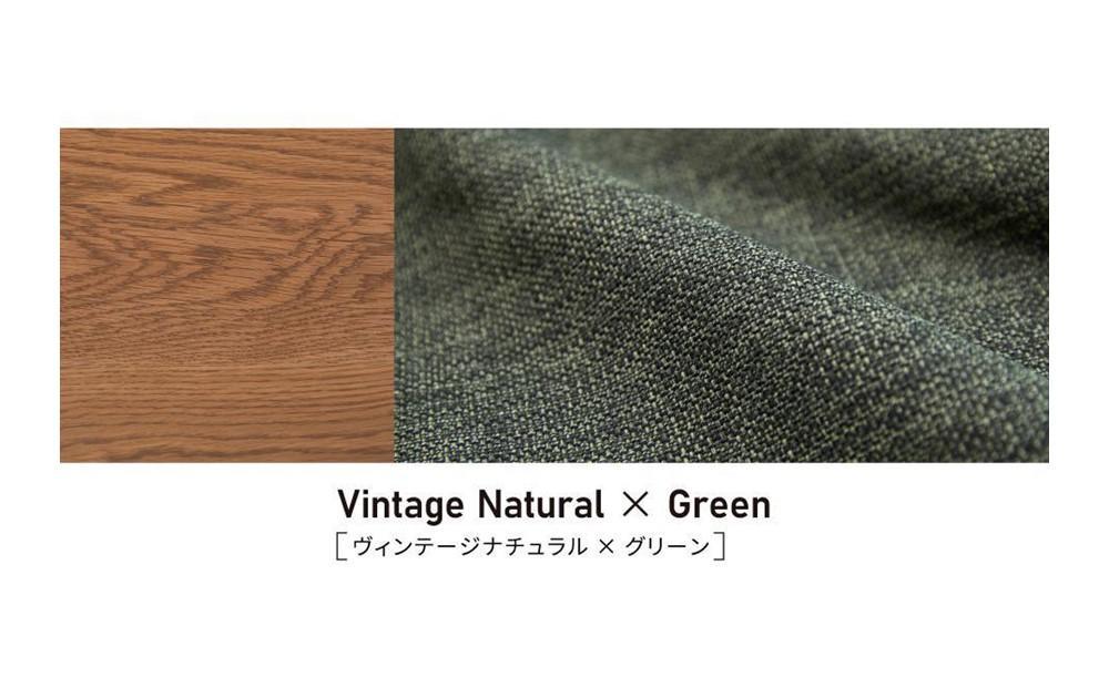 ソファベッド 3人掛け エスタートプレミアム 180cm：ヴィンテージナチュラル×グリーン【モーブル】【大川家具】