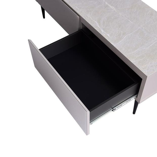 テレビボード 幅240cm ローボード テレビ台 リスボン グラスグレー(GGY)×マーブルホワイト【モーブル】【大川家具】