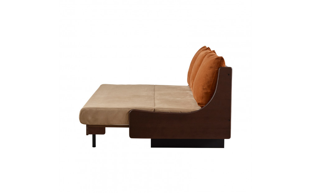 ソファベッド セミダブル 幅180cm フォース Exごろ寝ソファ ごろ寝ソファ ＜03.ブラウン×ベージュ(オレンジ)＞ 【モーブル／大川家具】