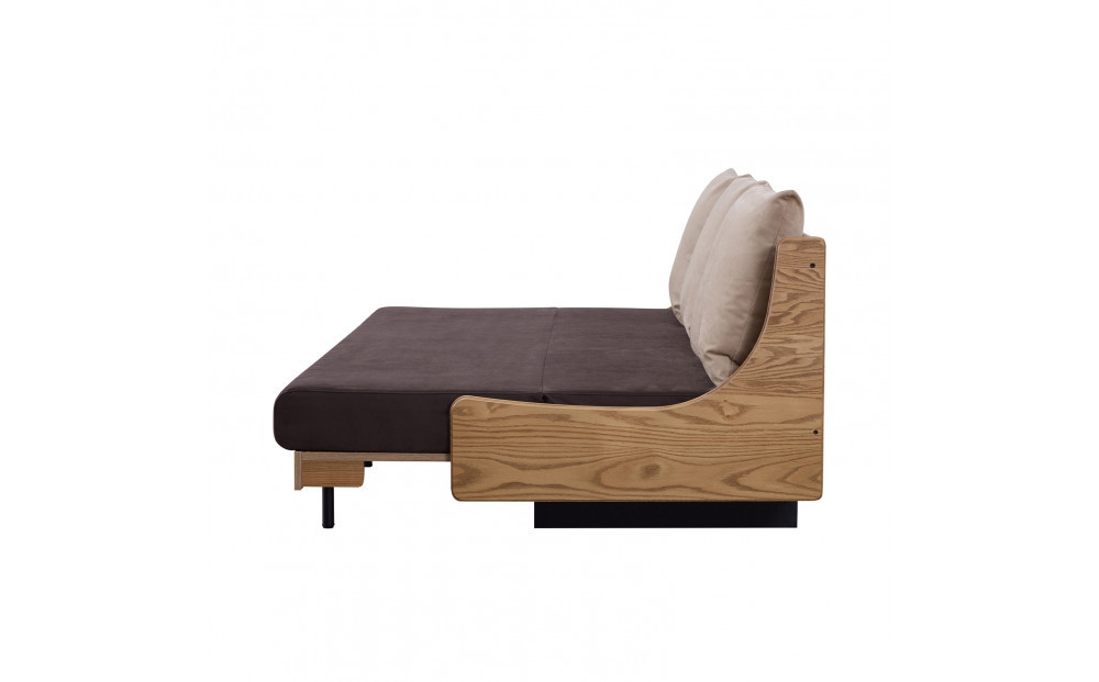 ソファベッド セミダブル 幅200cm フォース Exごろ寝ソファ ごろ寝ソファ ＜02.ヴィンテージナチュラル×ブラウン(ベージュ)＞ 【モーブル／大川家具】