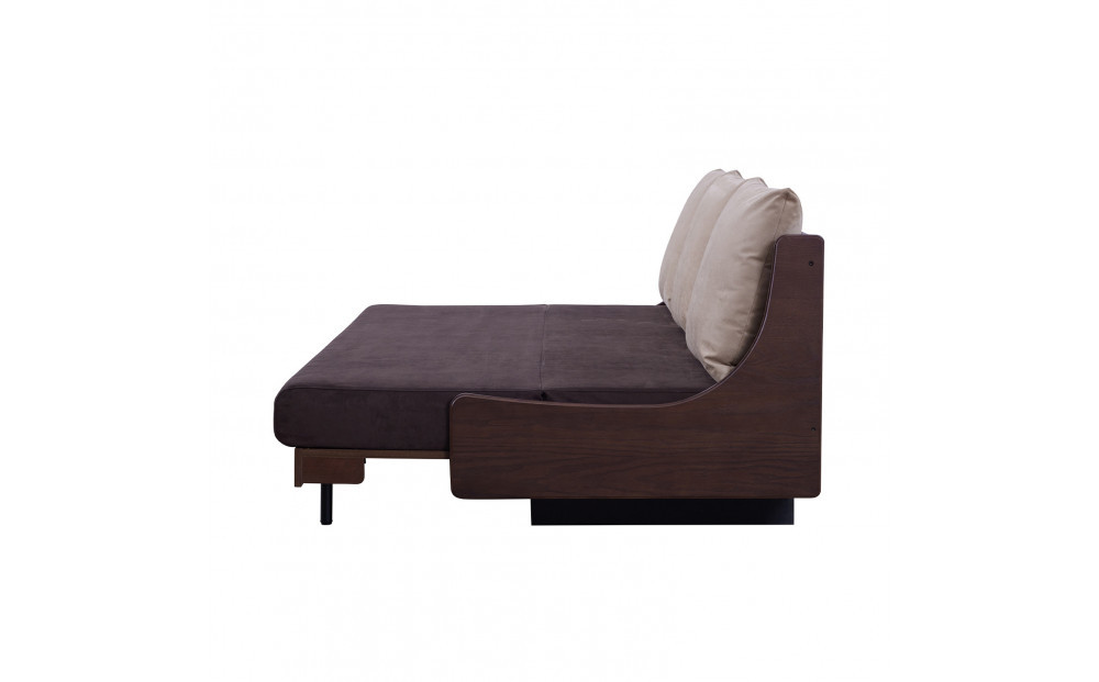 ソファベッド セミダブル 幅200cm フォース Exごろ寝ソファ ごろ寝ソファ ＜04.ブラウン×ブラウン(ベージュ)＞ 【モーブル／大川家具】