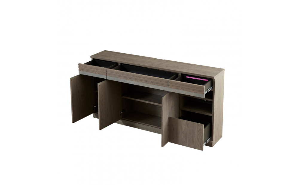 サイドボード 160cm シーン オークグレー 【モーブル／大川家具】