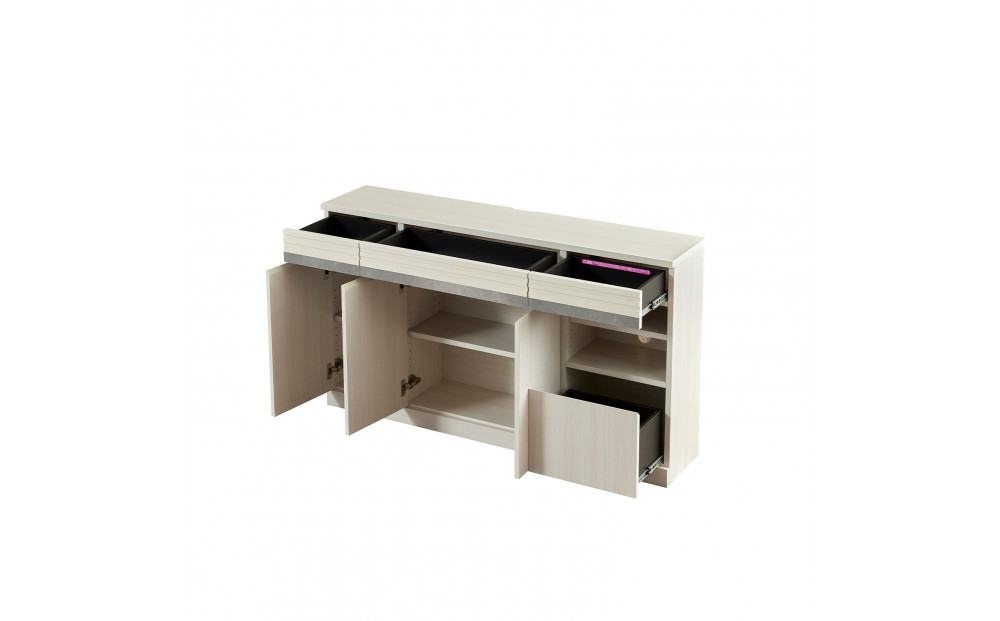 サイドボード 140cm シーン オークホワイト 【モーブル／大川家具】