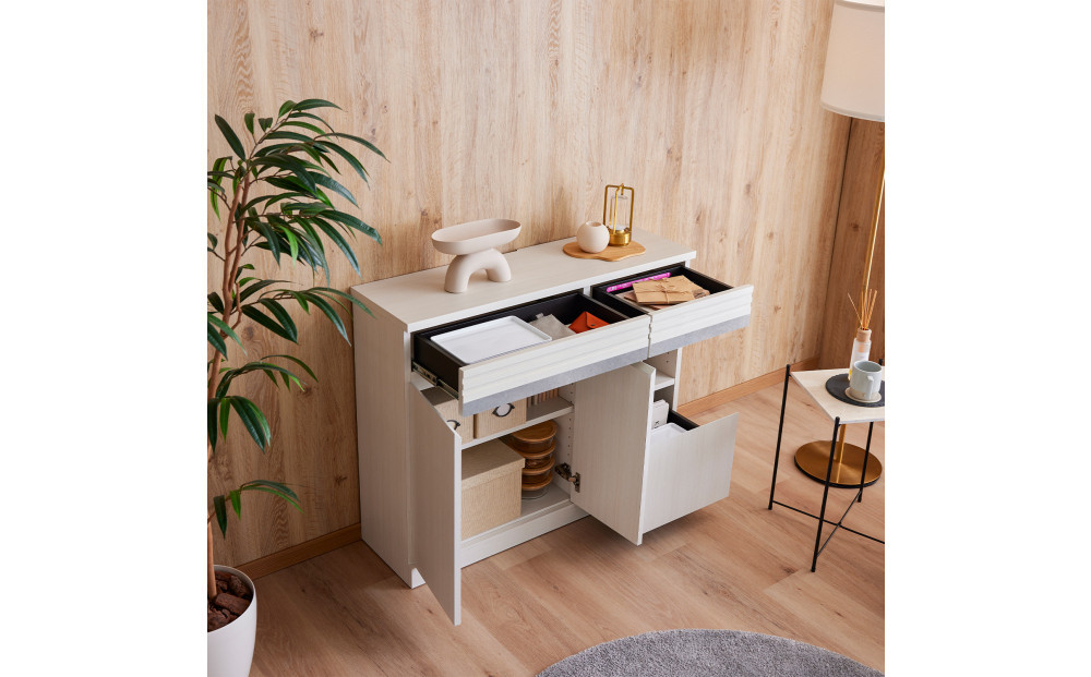 サイドボード 100cm シーン オークホワイト 【モーブル／大川家具】