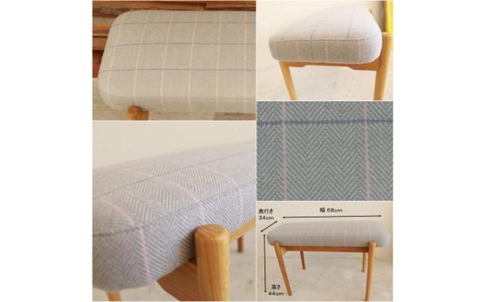 【完成品】【幅68cm】ダイニングベンチ bolo stool Square S：グレー×ピンク・オーク材